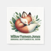 Niedlicher Fox-Schlaf in Blätter Kinderdusche Serviette (Vorderseite)