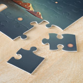 Niedlicher Fox Schlafen in Globe des Galaxy-Sterns Puzzle (Seite)