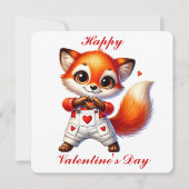 Niedlicher Fox - Valentinstag Dankeskarte (Vorderseite)
