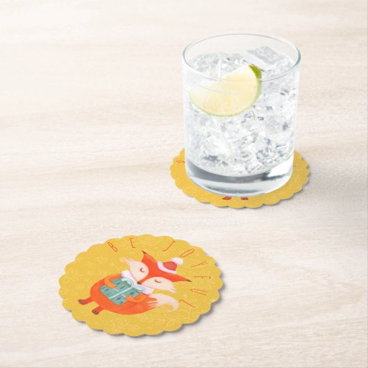 Niedlicher Fox-Weihnachtsbuch-Untersetzer Untersetzer (Vor Ort)