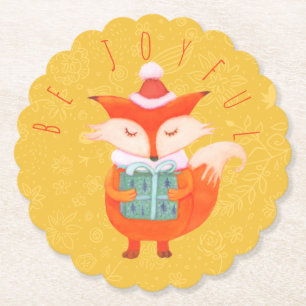 Niedlicher Fox-Weihnachtsbuch-Untersetzer Untersetzer