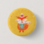 Niedlicher Fox-Weihnachtsknopf Button (Vorderseite)