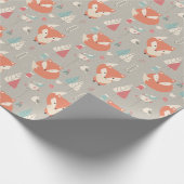 Niedlicher Fox Winter Hintergrund Geschenkpapier (Ecke)