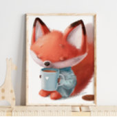 Niedlicher Foxenkaffee | Fox Wall Print Poster
