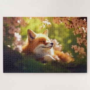 Niedlicher Foxenvorrat im Frühjahr Puzzle