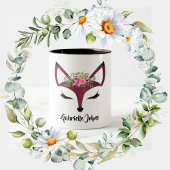 Niedlicher Foxname Personalisiert Zweifarbige Tasse
