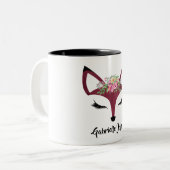 Niedlicher Foxname Personalisiert Zweifarbige Tasse (Vorderseite Links)