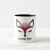 Niedlicher Foxname Personalisiert Zweifarbige Tasse (Mittel)