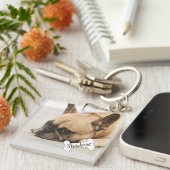 Niedlicher französische Bulldogge Frenchie Schlüsselanhänger (Vorderseite rechts)