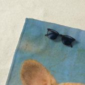 Niedlicher französische Bulldoggen-Welpe - Strandtuch (Beispiel)