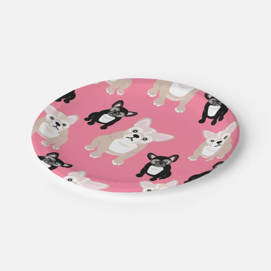 Niedlicher französische pappteller (Schrägansicht)