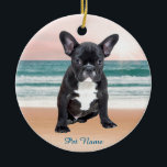 Niedlicher französischer Bulldog Beach Keramik Ornament<br><div class="desc">Niedlicher französischer Bulldog Beach</div>