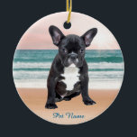Niedlicher französischer Bulldog Beach Keramik Ornament<br><div class="desc">Niedlicher französischer Bulldog Beach</div>
