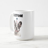 Niedlicher französischer Bulldog Custom Geburtstag Kaffeetasse (Vorderseite Links)