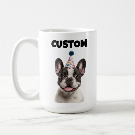 Niedlicher französischer Bulldog Custom Geburtstag Kaffeetasse (Links)