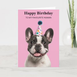 Niedlicher französischer Bulldog Custom Geburtstag Karte