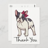Niedlicher französischer Bulldog Danke, Frenchie P Postkarte (Vorne/Hinten)