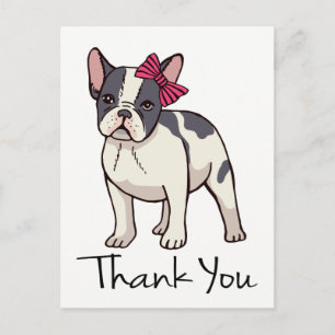 Niedlicher französischer Bulldog Danke, Frenchie P Postkarte