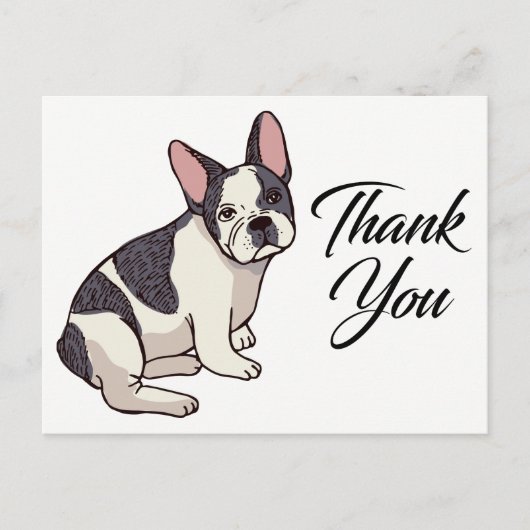 Niedlicher französischer Bulldog Danke, Frenchie P Postkarte (Vorderseite)