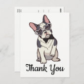 Niedlicher französischer Bulldog Danke, Frenchie P Postkarte (Vorne/Hinten)