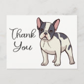 Niedlicher französischer Bulldog Danke, Frenchie P Postkarte (Vorderseite)