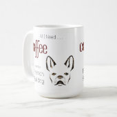 Niedlicher französischer Bulldog Frenchie Chic Hun Kaffeetasse (Vorderseite Links)