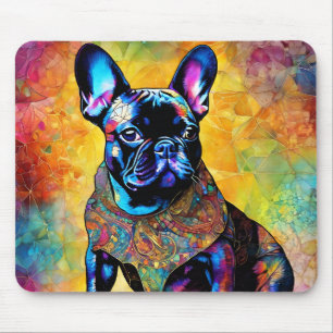 Niedlicher französischer Bulldog "Frenchie" farben Mousepad