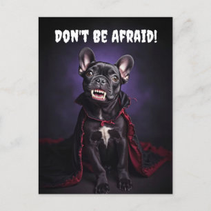 Niedlicher französischer Bulldog Frenchie Vampire  Feiertagspostkarte