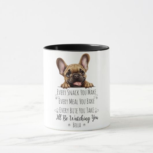 Niedlicher französischer Bulldog Funny Custom Tasse (Zentrum)