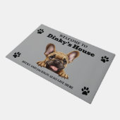 Niedlicher französischer Bulldog Fußmatte (Schrägansicht)