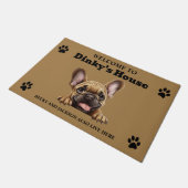 Niedlicher französischer Bulldog Fußmatte (Schrägansicht)