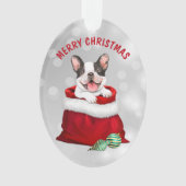Niedlicher französischer Bulldog-Geschenk Überrasc Ornament (Vorderseite)