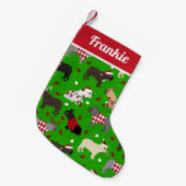 Niedlicher französischer Bulldog Green Kleiner Weihnachtsstrumpf (Vorderansicht (hängend))