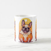Niedlicher französischer Bulldog halloween Pumpkin Kaffeetasse (Mittel)
