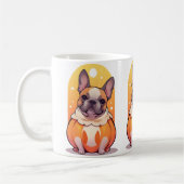 Niedlicher französischer Bulldog halloween Pumpkin Kaffeetasse (Links)