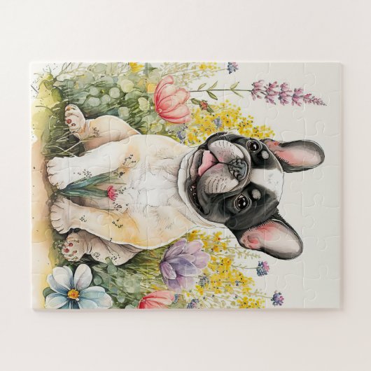 Niedlicher französischer Bulldog-Hund Puzzle (Horizontal)