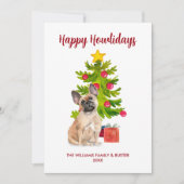 Niedlicher französischer Bulldog-Hund Weihnachten (Vorderseite)