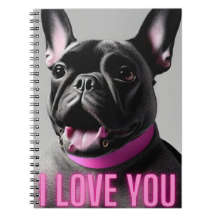 Niedlicher französischer Bulldog I Liebe You Journ Notizblock