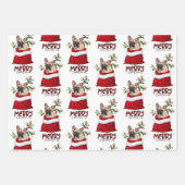 Niedlicher französischer Bulldog in der Holiday Gi Geschenkpapier Set (Vorderseite 3)