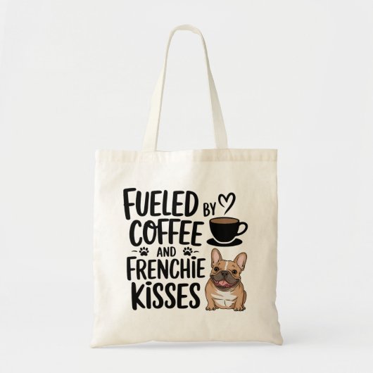 Niedlicher französischer Bulldog Kaffee Lover Fran Tragetasche (Vorne)