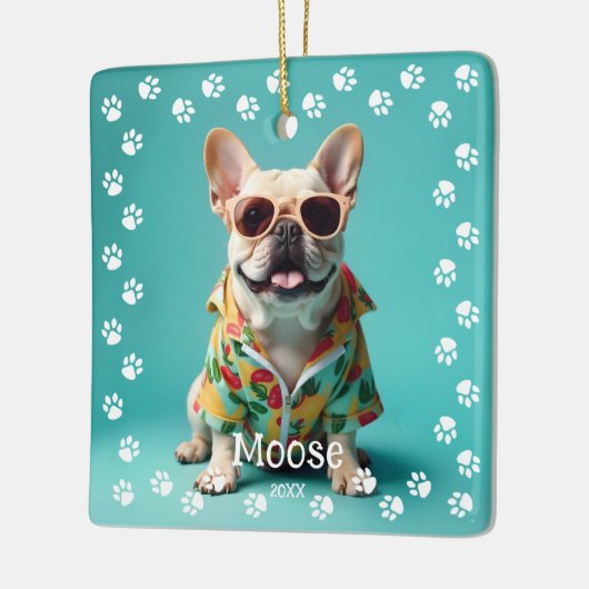 Niedlicher französischer Bulldog Keramikornament (Links)