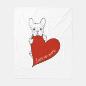 Niedlicher französischer Bulldog mit einem roten H Fleecedecke (Vorderseite)