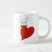 Niedlicher französischer Bulldog mit einem roten H Jumbo-Tasse (Rechts)
