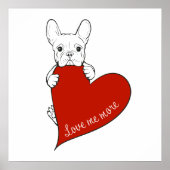 Niedlicher französischer Bulldog mit einem roten H Poster (Vorne)