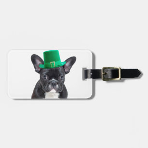 Niedlicher französischer Bulldog mit Hat St. Patri Gepäckanhänger