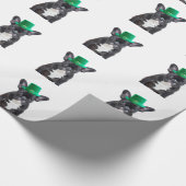 Niedlicher französischer Bulldog mit Hat St. Patri Geschenkpapier (Ecke)