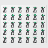 Niedlicher französischer Bulldog mit Hat St. Patri Geschenkpapier (Flach)