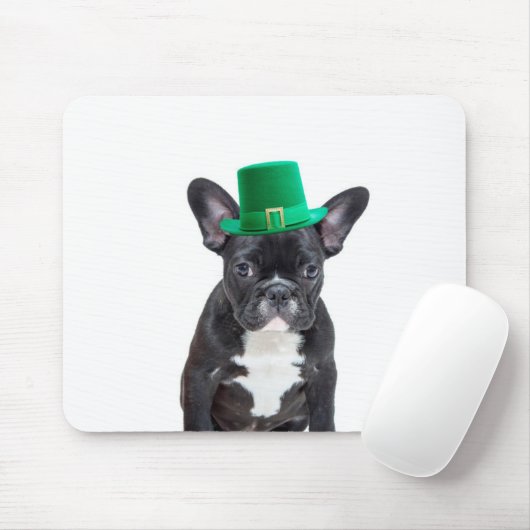 Niedlicher französischer Bulldog mit Hat St. Patri Mousepad (Mit Mouse)