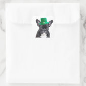 Niedlicher französischer Bulldog mit Hat St. Patri Quadratischer Aufkleber (Tasche)