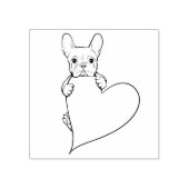 Niedlicher französischer Bulldog mit Herz Gummistempel (Prägung)